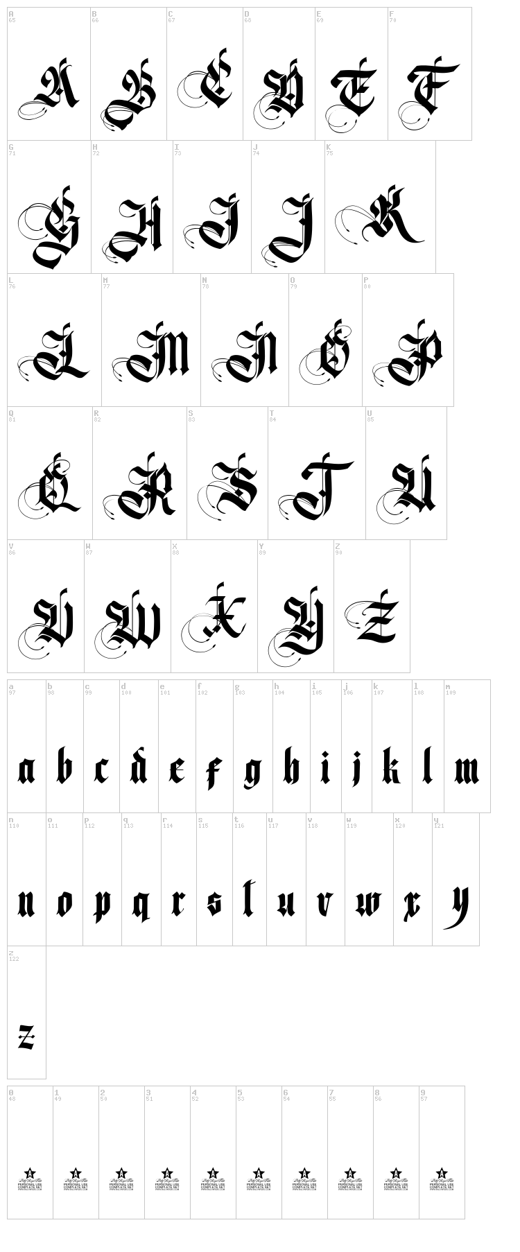 Magnificent font map